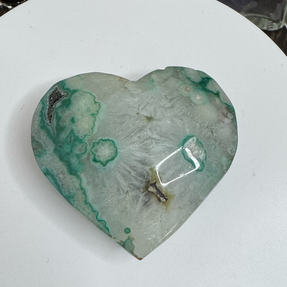 Other - Green Flower Agate Heart